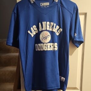Majestic MLB Los Angeles Dodgers Baseball Royal Blue Logo Tee Medium M T Shirt